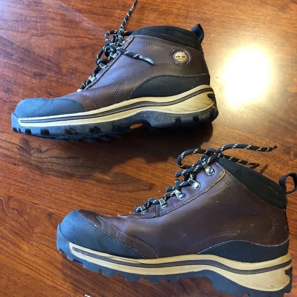 Timberland 22913M Brown Hiking Trail Ankle Leather Boot‎ Boy's Youth U.S. 3.5